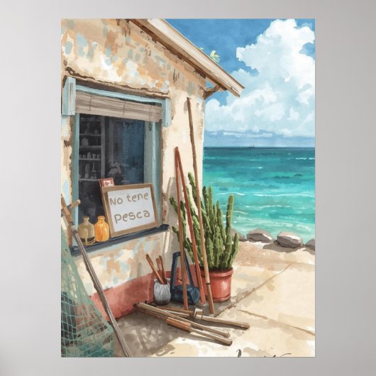 Bonaire vis hut poster (Voorkant)