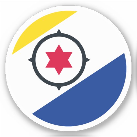 Bonaire Vlag Ronde Sticker (Voorkant)