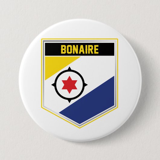 Bonaire vlaggenschip ronde button 7,6 cm (Voorkant)