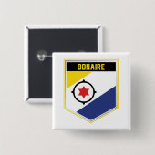 Bonaire vlaggenschip vierkante button 5,1 cm (Voorkant /achterkant)