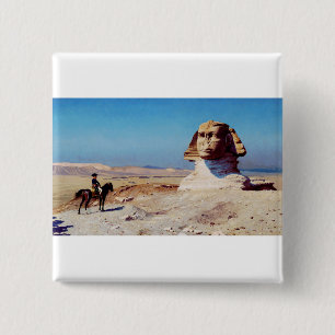 Bonaparte voor de Sfinx door Jean-Leon Gerome Vierkante Button 5,1 Cm