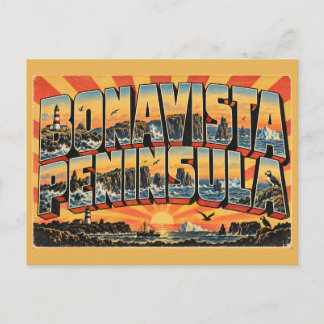 Bonavista Schiereiland NL Kliffen Vuurtoren Kunst Briefkaart