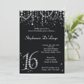 bonbon au diamant 5x7 noir invitation de 16 (Debout devant)