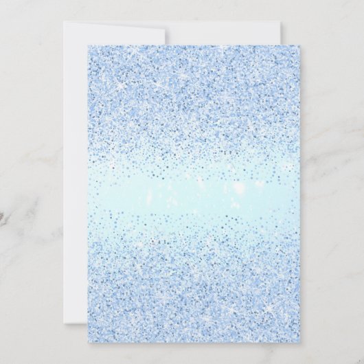 Bonbon bleu à parties scintillantes 16 invitations (Dos)