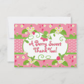 Bonbon, cartes de Merci de fraise (Dos)