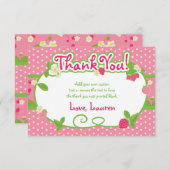 Bonbon, cartes de Merci de fraise (Devant / Derrière)