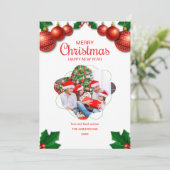 bonbon d'aquarelle sapin de Noël Carte de vacances (Debout devant)