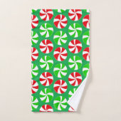 Bonbon de menthe verte et rouge de Noël (Serviette à main)