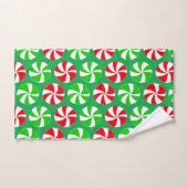Bonbon de menthe verte et rouge de Noël (Serviette à main)