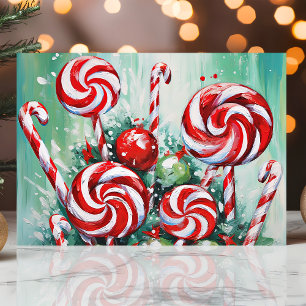 Bonbon de Noël festif et carte de Noël à la menthe