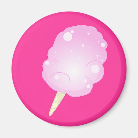 Bonbon en coton - Aimant rose (Devant)