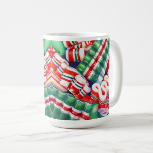 BONBON EN RUBAN Grande Tasse Blanche (Devant droit)