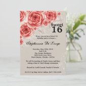 bonbon floral aux roses 5x7 rouges invitation de (Debout devant)