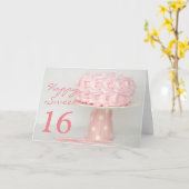 Bonbon heureux à gâteau rose carte de voeux de 16 (Fleur jaune)