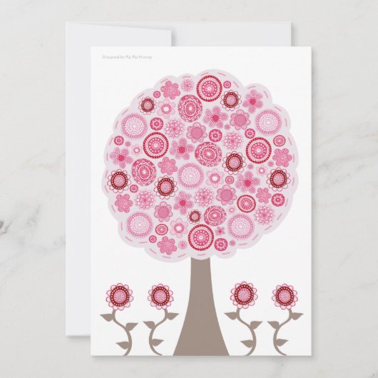 Bonbon invitation rose d'arbre de fleur de 16 (Devant)