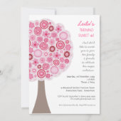 Bonbon invitation rose d'arbre de fleur de 16 (Dos)