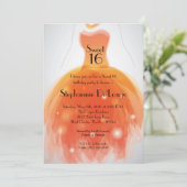 bonbon orange à la robe 5x7 invitation de 16 (Debout devant)