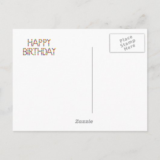 BonBon Party Arc en ciel Bonne carte postale d'ann (Dos)