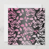 Bonbon rose et noir à pétale de rose invitation de (Dos)