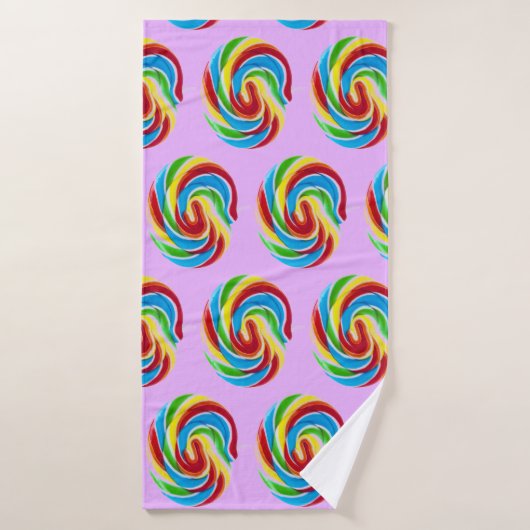 Bonbon sucré couleur mignon Rainbow Lollipop (Serviette de bain)