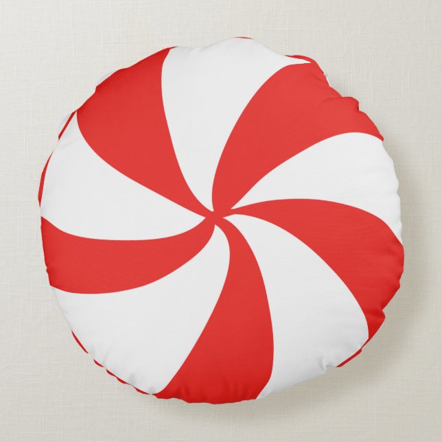 Bonbons à la menthe rouge Coussin rond (Dos)