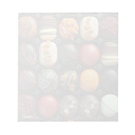 Bonbons au chocolat - Bloc-notes de 5,5 po x 6 po (Devant)