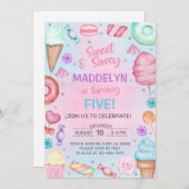 Bonbons, bonbons, TOUTE invitation d'anniversaire  (Devant / Derrière)