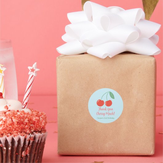 Bonbons Cerise Anniversaire Cadeau Faveur Stickers (Fête)