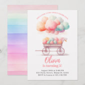 Bonbons en coton Invitation de fête d'anniversaire (Devant / Derrière)