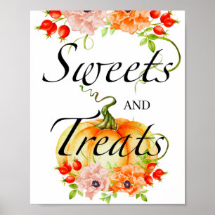 Bonbons et friandises citrouilles poster baby show