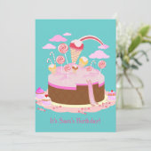 Bonbons et gâteau au chocolat invitation à la fête (Debout devant)