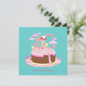 Bonbons et gâteau au chocolat invitation à la fête (Debout devant)