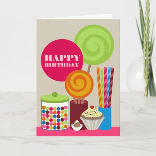 Bonbons et sucreries Carte d'anniversaire (Devant)