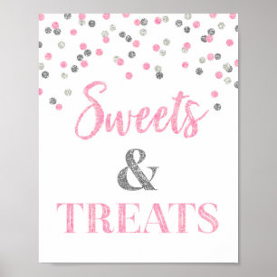 Bonbons et Tableau argentés roses de dessert de