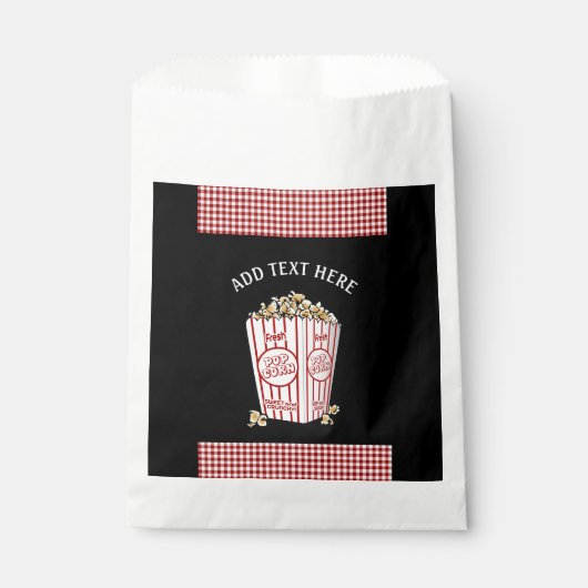 Bonbons Popcorn Personnalisés Favoriser Sacs Rouge (Devant)