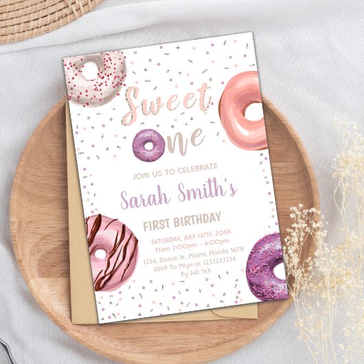 Bonbons Un Donut Invitations Anniversaire