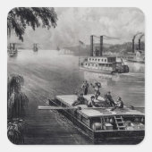 Bond door de rivier vierkante sticker (Voorkant)