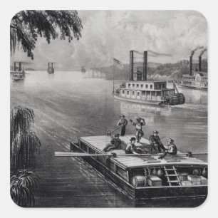 Bond door de rivier vierkante sticker