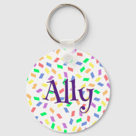 Bondgenoot in het paarse | Pastel regenboogsprenke Sleutelhanger