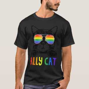 Bondgenoot Kat Lgbt Homo Regenboog Vlag Jongens Ma T-shirt