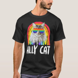 Bondgenoot Kat Regenboog Zonnewering Gay Pride Kit T-shirt
