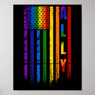 Bondgenoot Lgbt Lgbtq Regenboog Pride Amerikaanse Poster