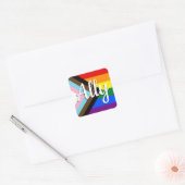 bondgenoot | Voortgang Pride Vlag Vierkante Sticker (Envelop)