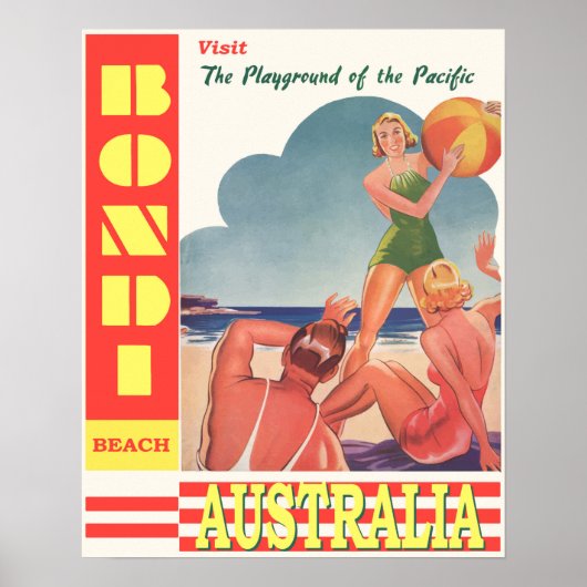 Bondi Beach Australia Retro Revel Poster (Voorkant)