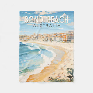 Bondi Beach Australia Travel Art Vintage Fleece Deken