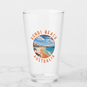 Bondi Beach Australia Travel Art Vintage Glas