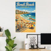 Bondi Beach Australië - Oude Reisposter Poster (Thuiskantoor)