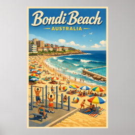 Bondi Beach Australië - Oude Reisposter Poster