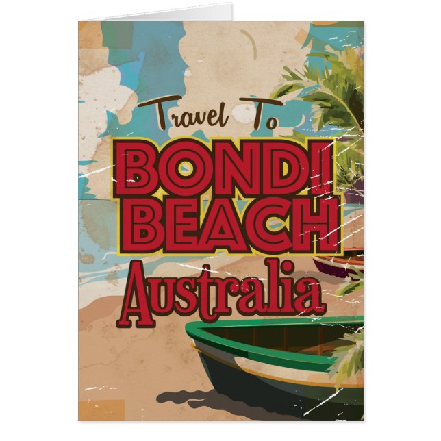 Bondi Beach Australie Vacances Vintages Poster (Devant)