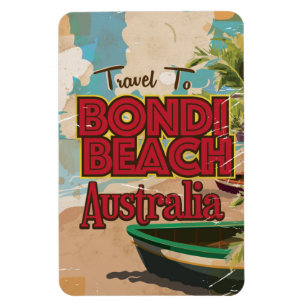 Bondi Beach Australië Vintage vakantieposter Magneet